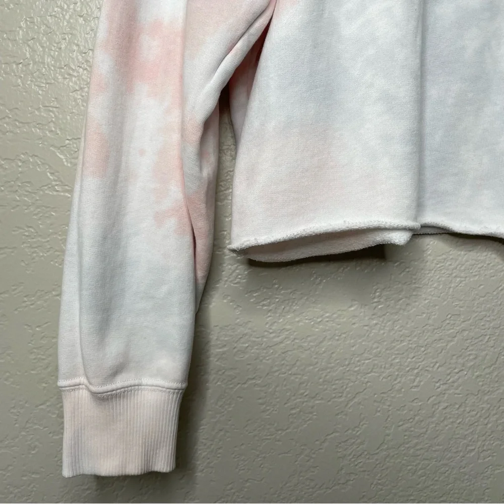 Hollister Cropped Embroidered Tie Dye Crewneck Long Sleeve Floral